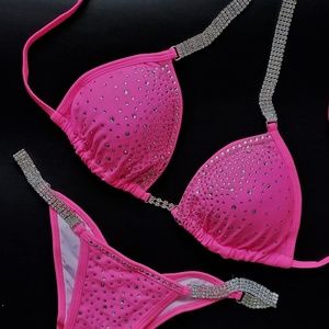 Pink Crystal Pink Competition Bikini